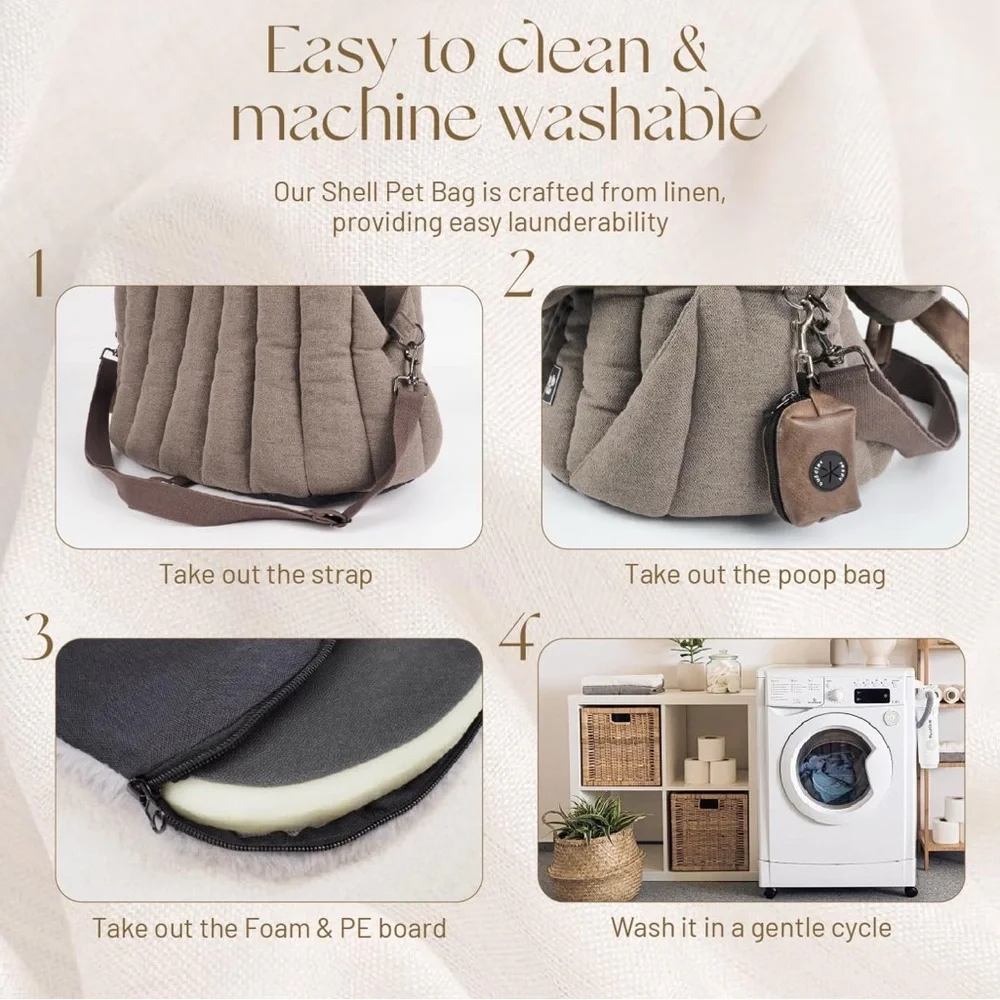 Plush Quilted Dog Carrier Bag - Brown